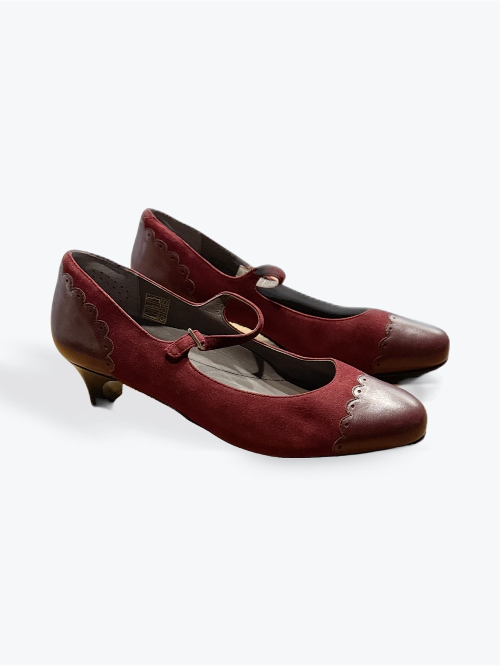 SAS Burgundy Mary Jane Low Heel Pumps